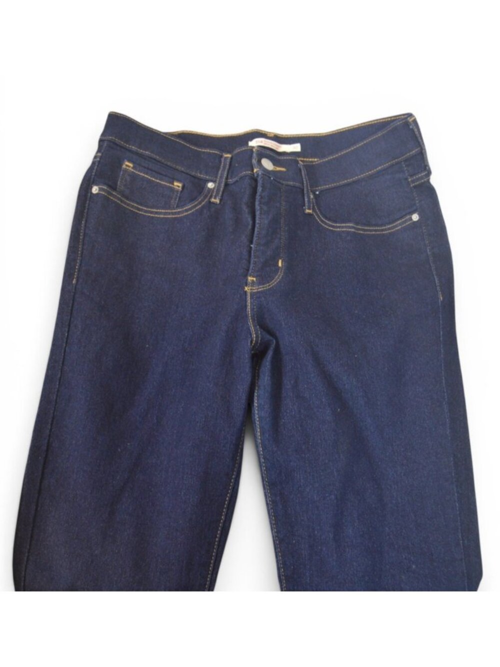 Levi's 314 Shaping Straight Jeans Womens 30 Dark Wash Mid Rise Denim